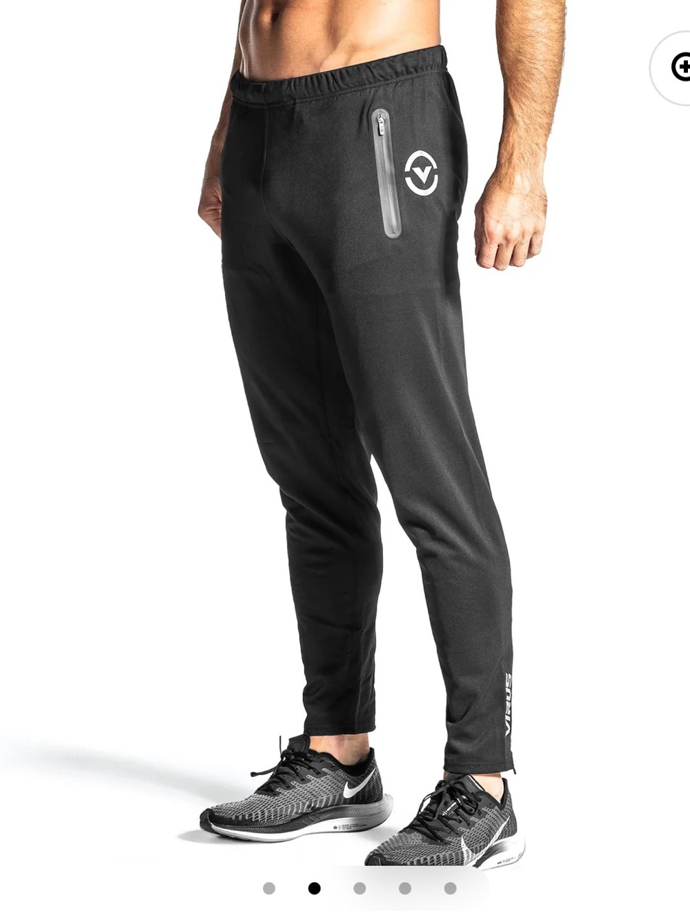 Virus Men’s Small KL1 Active Recovery Bioceramic Pants Jogger Zipper  MMA Black